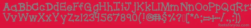 フォントBracketeer – 赤い背景に灰色の文字