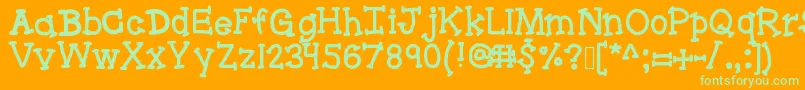 Bracketeer Font – Green Fonts on Orange Background