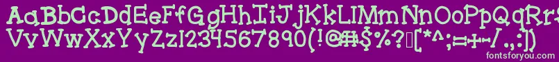 Bracketeer Font – Green Fonts on Purple Background