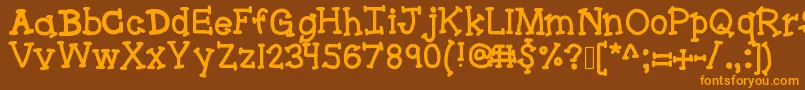 Bracketeer Font – Orange Fonts on Brown Background