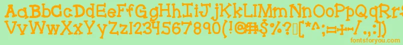 Bracketeer Font – Orange Fonts on Green Background