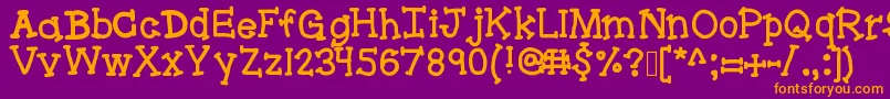 Bracketeer Font – Orange Fonts on Purple Background