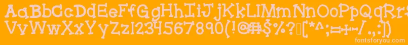Bracketeer Font – Pink Fonts on Orange Background
