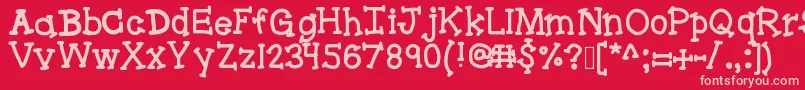 Bracketeer Font – Pink Fonts on Red Background