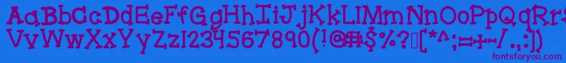 Bracketeer Font – Purple Fonts on Blue Background