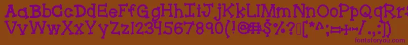 Bracketeer Font – Purple Fonts on Brown Background