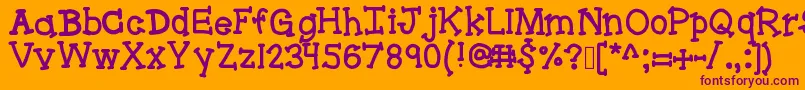 Bracketeer Font – Purple Fonts on Orange Background
