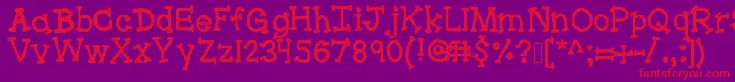 Bracketeer Font – Red Fonts on Purple Background