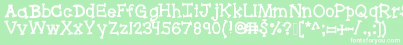 Bracketeer Font – White Fonts on Green Background