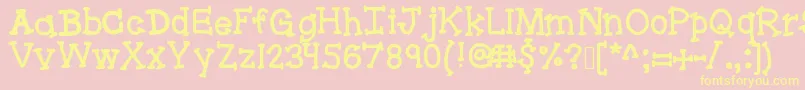 Bracketeer Font – Yellow Fonts on Pink Background