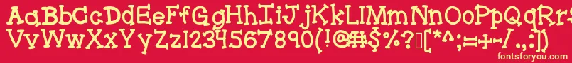 Bracketeer Font – Yellow Fonts on Red Background