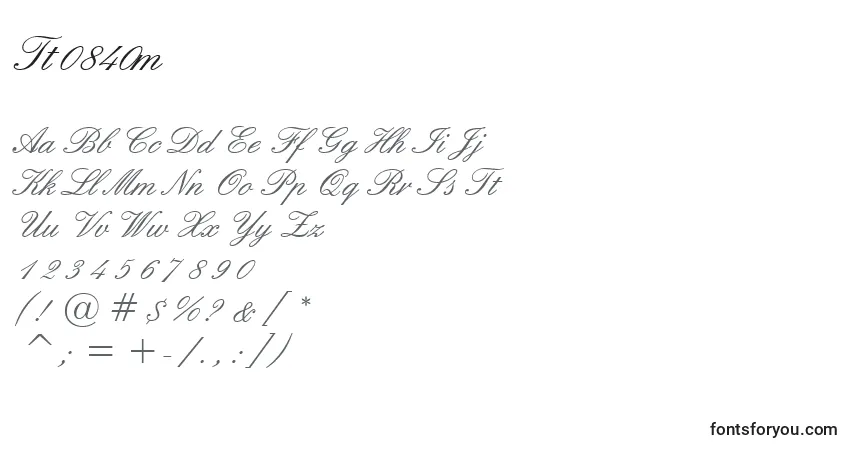 A fonte Tt0840m – alfabeto, números, caracteres especiais