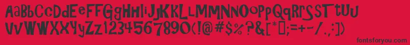Gilligan Font – Black Fonts on Red Background