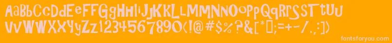 Gilligan Font – Pink Fonts on Orange Background