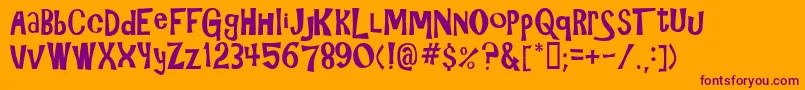 Gilligan Font – Purple Fonts on Orange Background