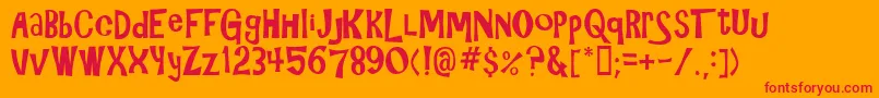 Gilligan Font – Red Fonts on Orange Background