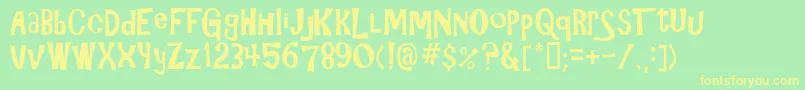 Gilligan Font – Yellow Fonts on Green Background