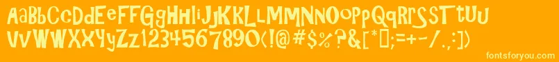 Gilligan Font – Yellow Fonts on Orange Background