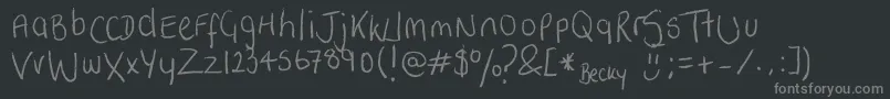 フォントBetsilicious – 黒い背景に灰色の文字