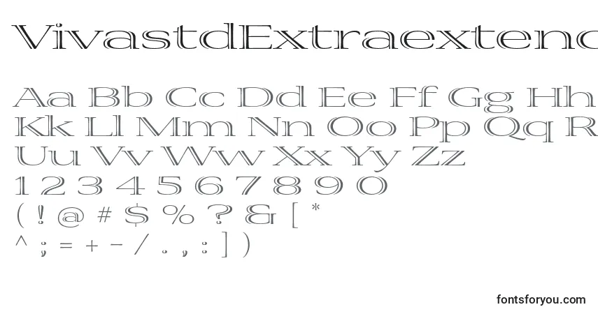 Шрифт VivastdExtraextended – алфавит, цифры, специальные символы