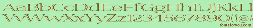 VivastdExtraextended Font – Brown Fonts on Green Background