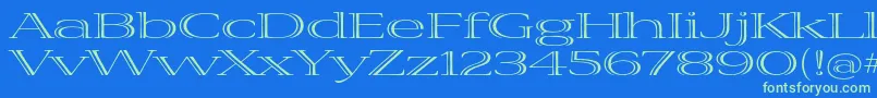 VivastdExtraextended Font – Green Fonts on Blue Background