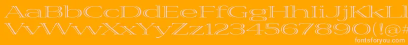 VivastdExtraextended-Schriftart – Rosa Schriften auf orangefarbenem Hintergrund