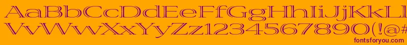 VivastdExtraextended Font – Purple Fonts on Orange Background