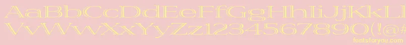 VivastdExtraextended-Schriftart – Gelbe Schriften auf rosa Hintergrund