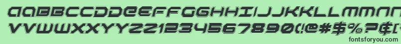 Robotaurai-Schriftart – Schwarze Schriften auf grünem Hintergrund
