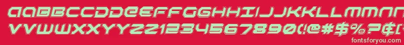フォントRobotaurai – 赤い背景に緑の文字