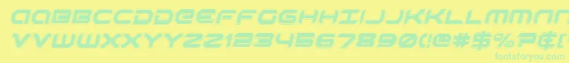 Czcionka Robotaurai – zielone czcionki na żółtym tle