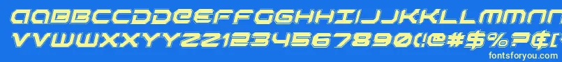 Robotaurai Font – Yellow Fonts on Blue Background