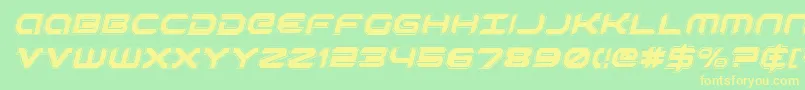 フォントRobotaurai – 黄色の文字が緑の背景にあります