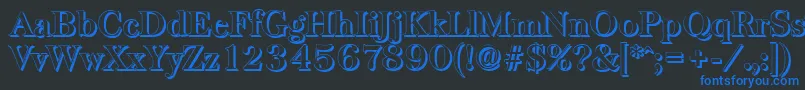 BaskervilleshadowBold Font – Blue Fonts on Black Background