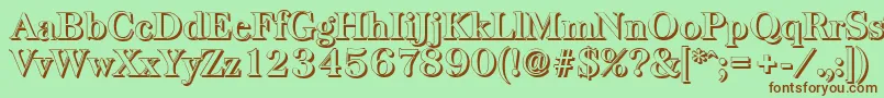 BaskervilleshadowBold Font – Brown Fonts on Green Background