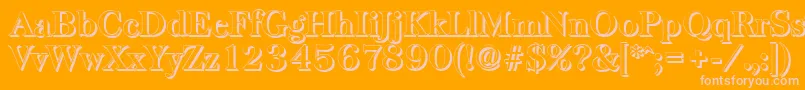 BaskervilleshadowBold Font – Pink Fonts on Orange Background