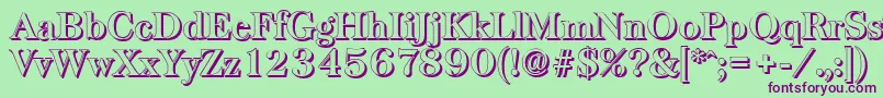 BaskervilleshadowBold Font – Purple Fonts on Green Background