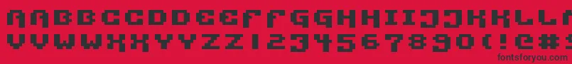 PixelTechnology+ Font – Black Fonts on Red Background