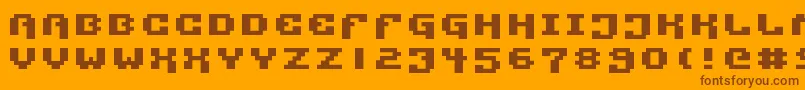 PixelTechnology+ Font – Brown Fonts on Orange Background