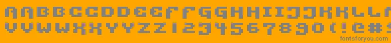 PixelTechnology+-Schriftart – Graue Schriften auf orangefarbenem Hintergrund