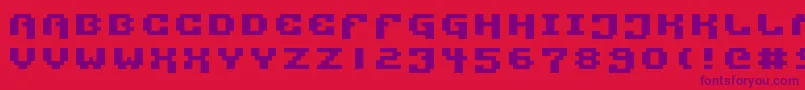 PixelTechnology+ Font – Purple Fonts on Red Background