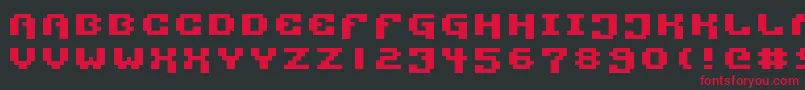 Czcionka PixelTechnology+ – czerwone czcionki na czarnym tle
