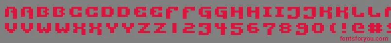 Fonte PixelTechnology+ – fontes vermelhas em um fundo cinza