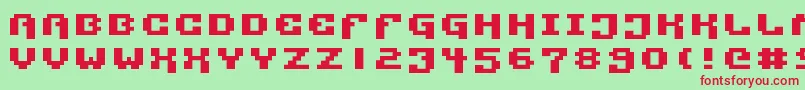 PixelTechnology+ Font – Red Fonts on Green Background