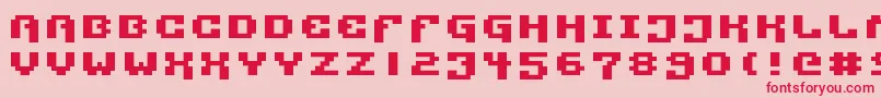 fuente PixelTechnology+ – Fuentes Rojas Sobre Fondo Rosa