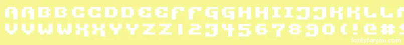 fuente PixelTechnology+ – Fuentes Blancas Sobre Fondo Amarillo