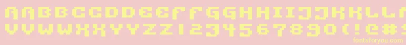 PixelTechnology+ Font – Yellow Fonts on Pink Background