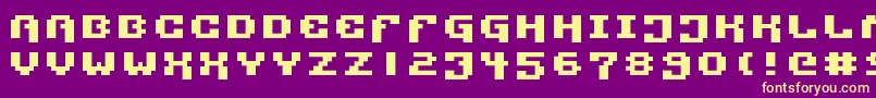 PixelTechnology+ Font – Yellow Fonts on Purple Background