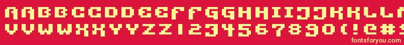 PixelTechnology+ Font – Yellow Fonts on Red Background